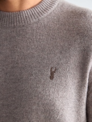 Neutral Stag Logo Regular Fit 100% Lambswool Premium Jumper - Image 5 of 8