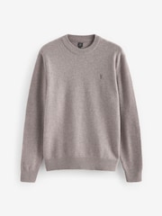 Neutral Stag Logo Regular Fit 100% Lambswool Premium Jumper - Image 6 of 8