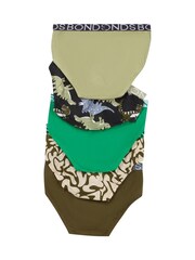 Bonds Green Dinosaur Print 100% Cotton Briefs 5 Pack - Image 2 of 3