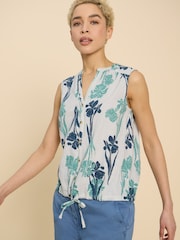 White Stuff White Tulip Jersey Sleeveless Shirt - Image 1 of 7
