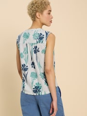 White Stuff White Tulip Jersey Sleeveless Shirt - Image 2 of 7