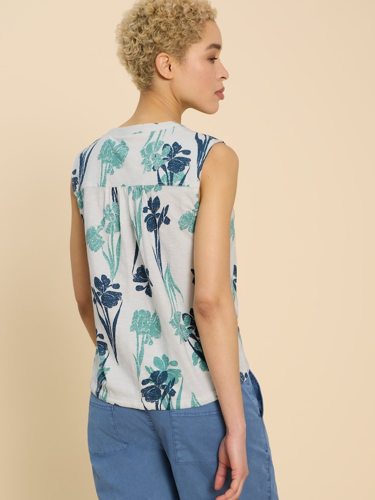 White Stuff White Tulip Jersey Sleeveless Shirt - Image 2 of 7