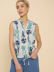 White Stuff White Tulip Jersey Sleeveless Shirt - Image 3 of 7
