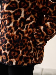 Animal Print Borg Half Zip Fleece - Image 6 of 9