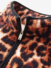 Animal Print Borg Half Zip Fleece - Image 8 of 9