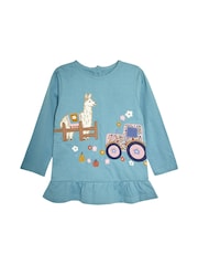 JoJo Maman Bébé Homestead Scene Applique Tunic - Imagen 1 de 3