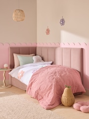Soft Velvet Blush Kids Marlow Trundle Upholstered Bed Frame - Image 1 of 9