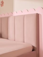 Soft Velvet Blush Kids Marlow Trundle Upholstered Bed Frame - Image 5 of 9