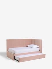 Soft Velvet Blush Kids Marlow Trundle Upholstered Bed Frame - Image 8 of 9