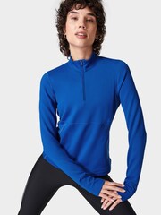 Sweaty Betty Lightning Blue Therma Boost Running Half Zip Sweat Top - Image 1 of 8