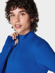 Sweaty Betty Lightning Blue Therma Boost Running Half Zip Sweat Top - Image 5 of 8