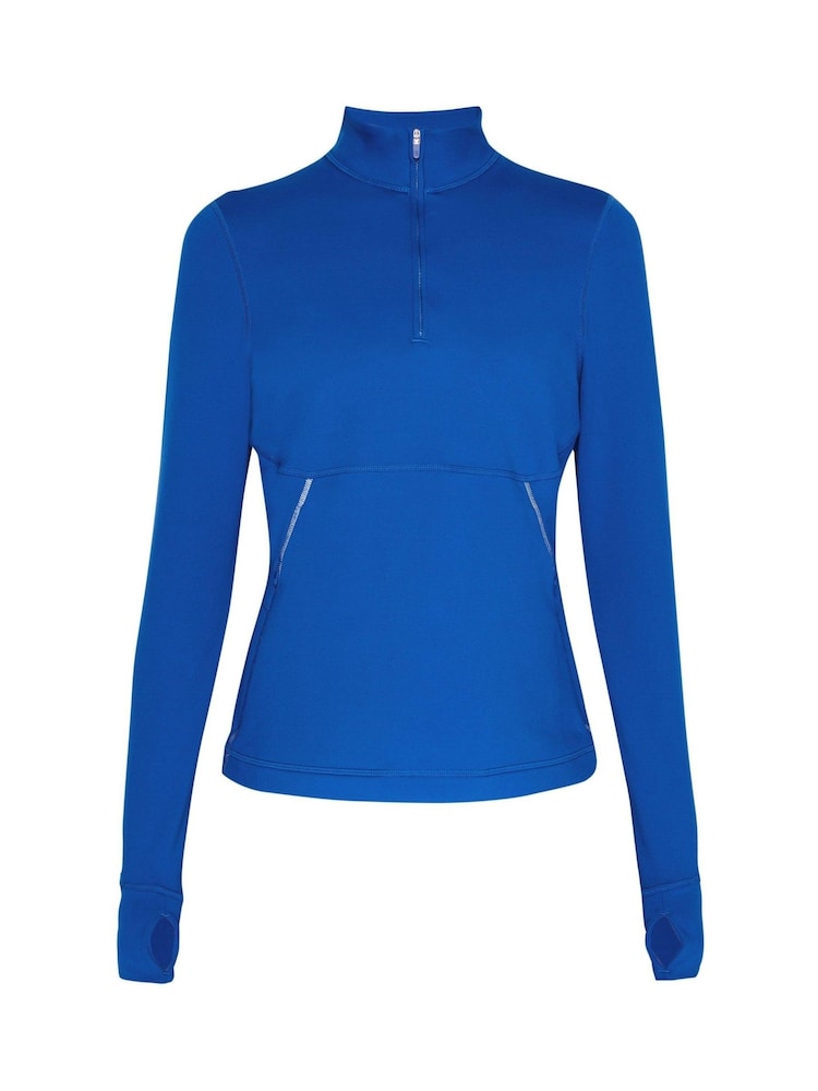 Sweaty Betty Lightning Blue Therma Boost Running Half Zip Sweat Top - Image 8 of 8