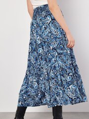 Apricot Blue Paisley Tiered Skirt - Image 4 of 4