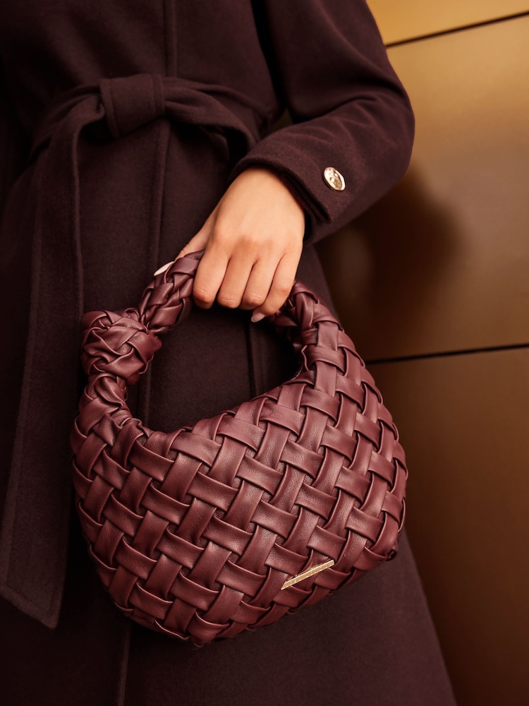 Lipsy Red Faux leather Weave Knot Handle Bag - Image 1 of 1