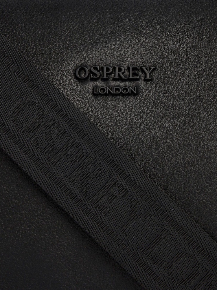 OSPREY LONDON The Onyx Leather Black Gym Bag - Image 8 of 8