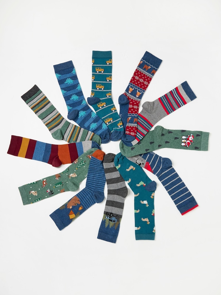 FatFace Multicolour Mens 12 Days of Socks - Image 2 of 2