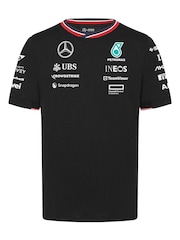 Fanatics Mercedes AMG Petronas F1 2024 Team Driver Black Football T-Shirt - Image 3 of 3