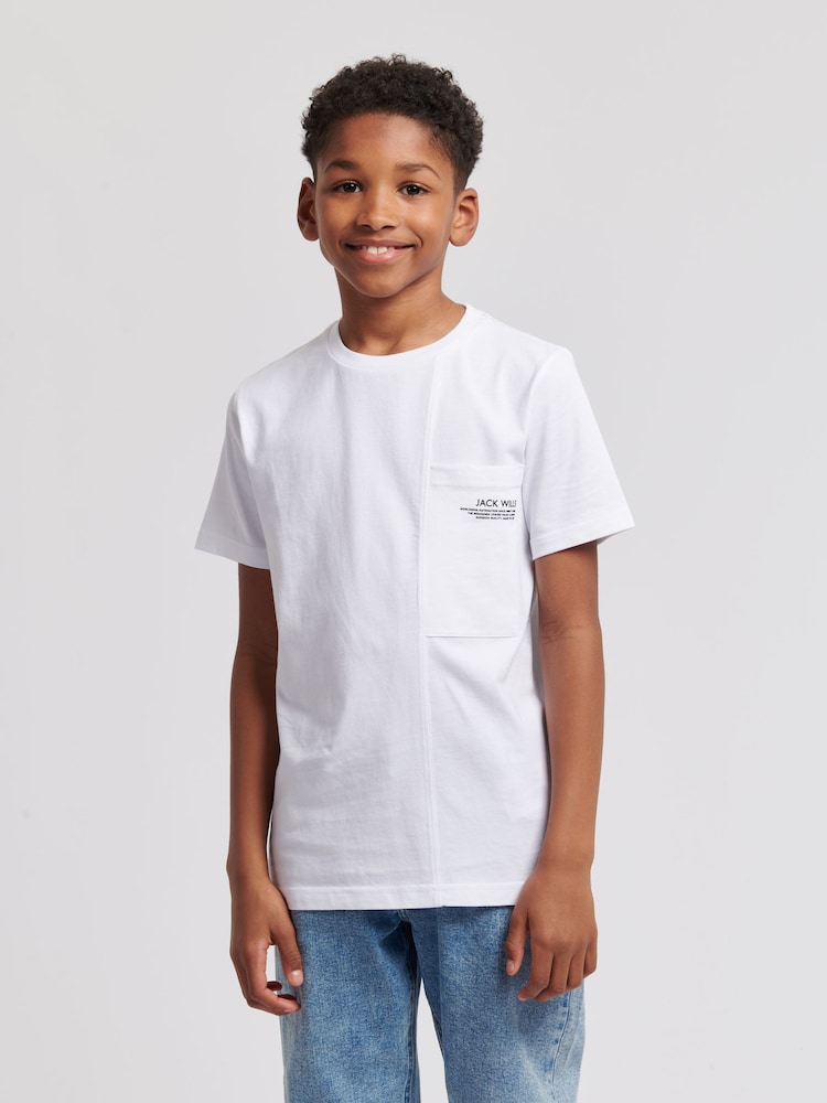 Jack Wills Boys Panel Pocket 100% Cotton T-Shirt - Изображение 1 из 8