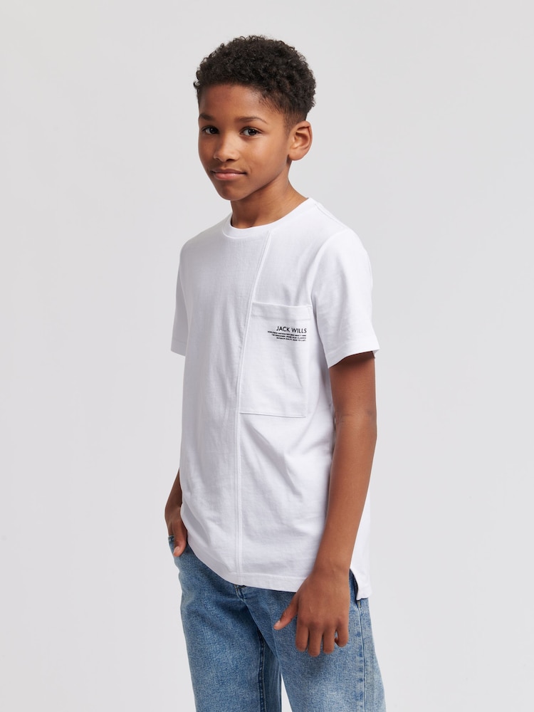 Jack Wills Băieți Panel Pocket 100% Tricou din bumbac - Image 4 of 8