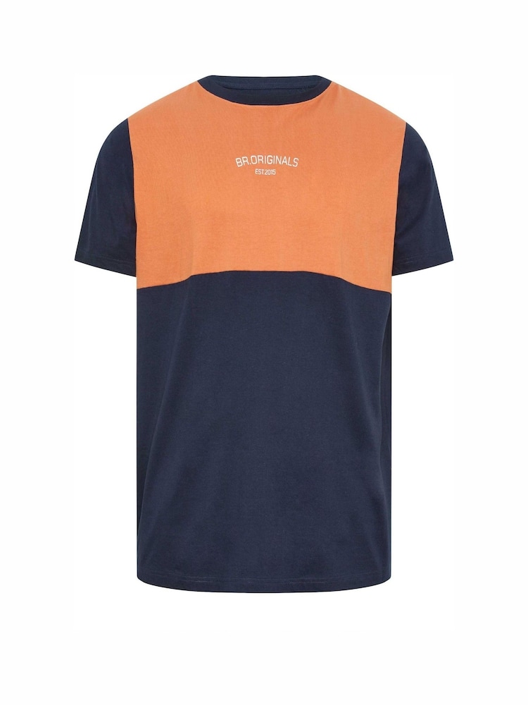 BadRhino Big & Tall Blue & Orange 100% Cotton Originals Short Sleeve T-Shirt - Image 2 of 3