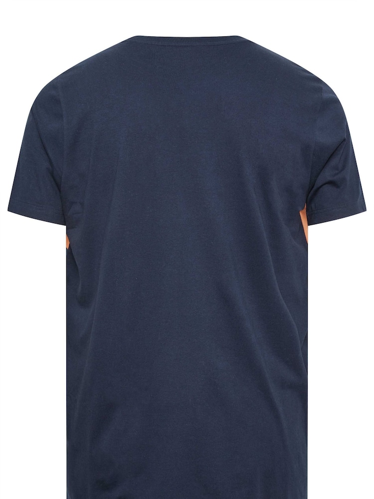 BadRhino Big & Tall Blue & Orange 100% Cotton Originals Short Sleeve T-Shirt - Image 3 of 3