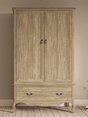 Feather & Black Pale Weathered Oak Salcombe Double 1 Drawer Wardrobe - Image 1 of 3