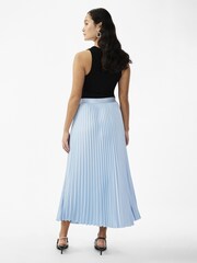 Y.A.S Blue Metallic Pleated Satin Midi Skirt - Image 2 of 3