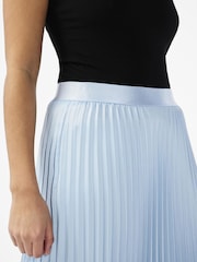 Y.A.S Blue Metallic Pleated Satin Midi Skirt - Image 3 of 3