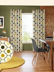 Orla Kiely Yellow Multi Spot Flower Made to Measure Curtains - Image 1 of 1