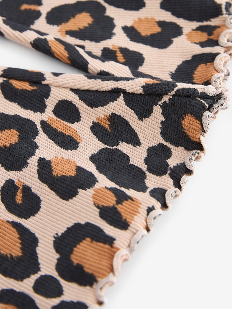 Estampado animal de leopardo - Leggings acampanados de canalé (3 meses-7 años) - Imagen 3 de 3 Estampado animal de leopardo - Leggings acampanados de canalé (3 meses-7 años) - Imagen 3 de 3