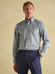 Joules Oxford Twill Shirt Green Regular Fit Single Cuff - Image 1 of 9