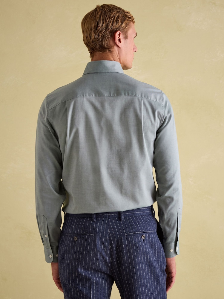 Joules Oxford Twill Shirt Green Regular Fit Single Cuff - Image 2 of 9