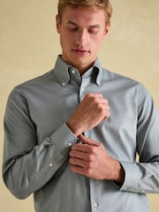 Joules Oxford Twill Shirt Green Regular Fit Single Cuff - Image 6 of 9