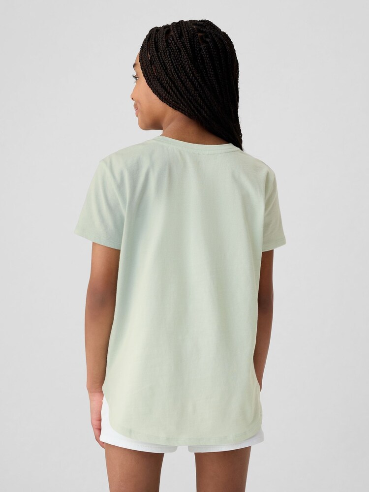 Gap Green Heart Cotton Flippy Sequin Graphic Short Sleeve T-Shirt (4-13yrs) - Image 2 of 3 Gap Green Heart Cotton Flippy Sequin Graphic Short Sleeve T-Shirt (4-13yrs) - Image 2 of 3