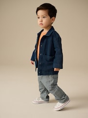 Navy/Ochre Shacket T-Shirt and Jeans Set (3mths-7yrs) - Image 2 of 9
