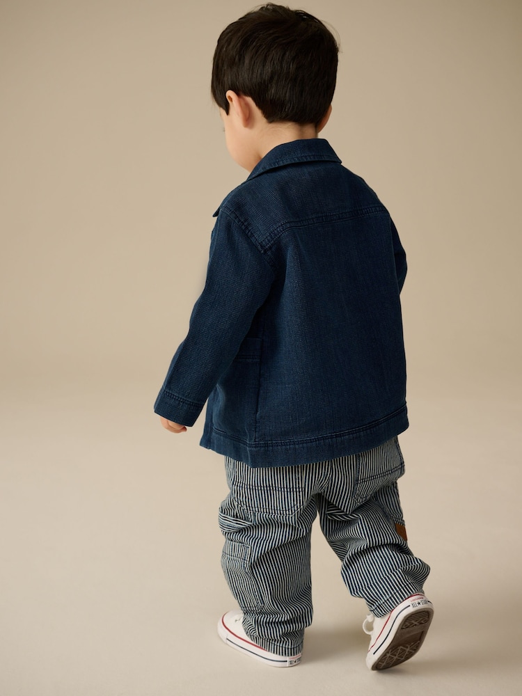 Marine/Ochre - Ensemble t-shirt et Jeans veste-chemise (3mois-7ans) - Image 3 of 9