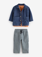 Navy/Ochre Shacket T-Shirt and Jeans Set (3mths-7yrs) - Image 5 of 9