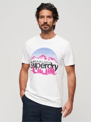 Superdry White Great Outdoors 100% Cotton Graphic T-Shirt - Image 1 of 6
