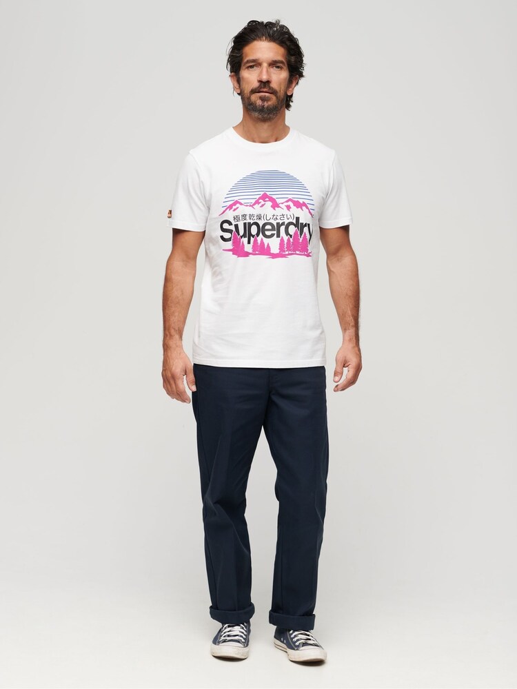 Superdry White Great Outdoors 100% Cotton Graphic T-Shirt - Image 2 of 6