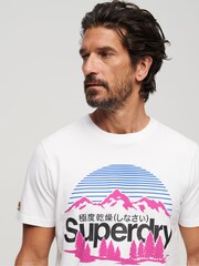 Superdry White Great Outdoors 100% Cotton Graphic T-Shirt - Image 3 of 6