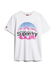 Superdry White Great Outdoors 100% Cotton Graphic T-Shirt - Image 4 of 6