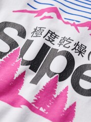 Superdry White Great Outdoors 100% Cotton Graphic T-Shirt - Image 6 of 6