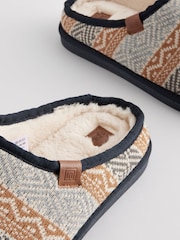 Neutral Patterned Knitted Mule Slippers - Image 3 of 5
