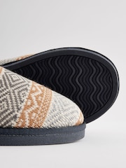 Neutral Patterned Knitted Mule Slippers - Image 4 of 5
