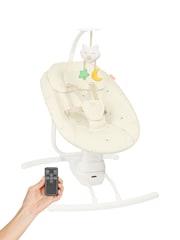 Badabulle Cream Lateral Motorised Baby Swing With Remote - Image 2 of 6