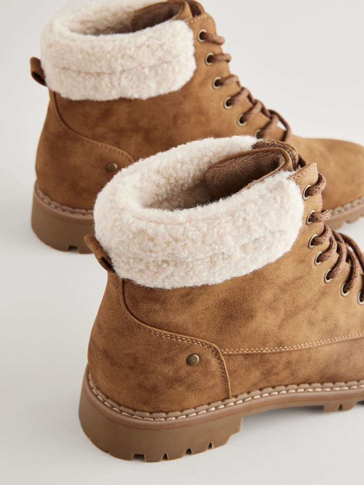 Tan Brown Standard/Wide Fit Forever Comfort® Casual Lace-Up Ankle Boots - Image 10 of 11