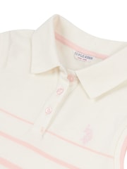 U.S. Polo Assn. Girls Stripe Sleeveless 100% Cotton Polo Shirt - Imagen 2 de 2
