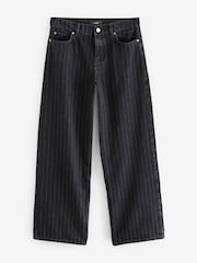 Black Stripe 100% Cotton Wide Leg Jeans - Image 5 of 7