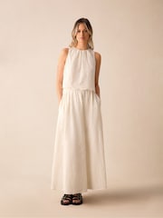 Ro&Zo Cream Broderie Maxi 100% Cotton Skirt - Image 1 of 7
