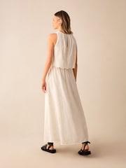 Ro&Zo Cream Broderie Maxi 100% Cotton Skirt - Image 2 of 7